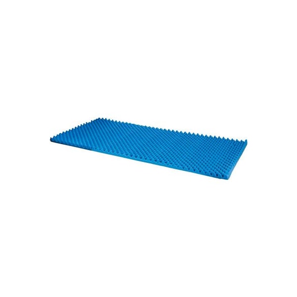 DMI Convoluted Foam Bed Pad Mattress Topper, Hospital Size, Blue, 33" x 72" x 4"